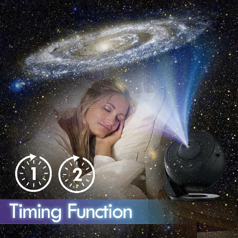 Enchanting LED Galaxy Projector Night Light - 360° Rotating Planetarium Lamp for Magical Room Decor