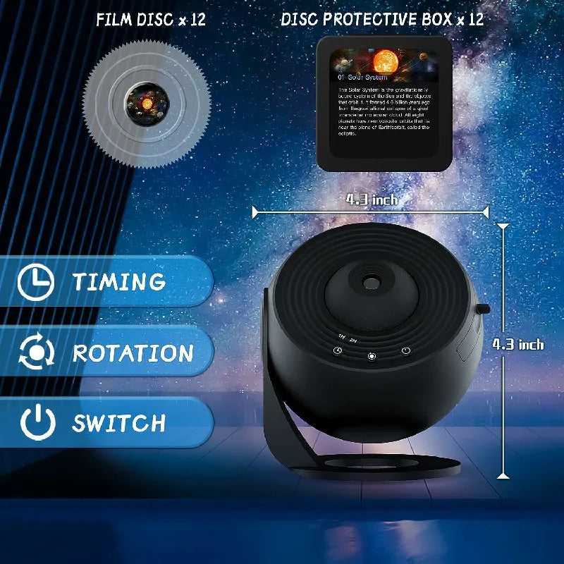 Enchanting LED Galaxy Projector Night Light - 360° Rotating Planetarium Lamp for Magical Room Decor