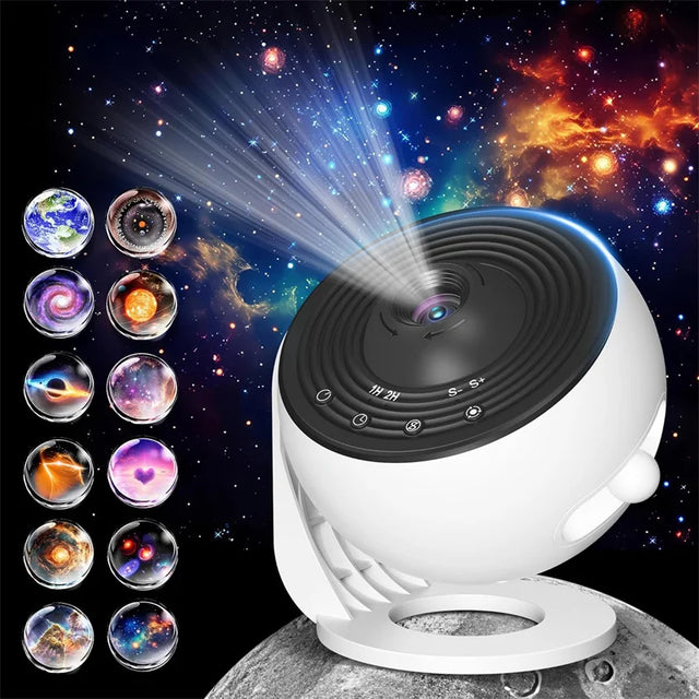 Enchanting LED Galaxy Projector Night Light - 360° Rotating Planetarium Lamp for Magical Room Decor