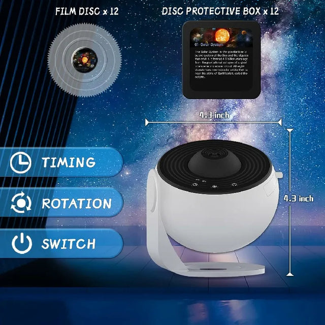Enchanting LED Galaxy Projector Night Light - 360° Rotating Planetarium Lamp for Magical Room Decor