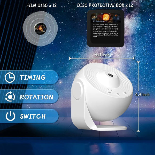 Enchanting LED Galaxy Projector Night Light - 360° Rotating Planetarium Lamp for Magical Room Decor